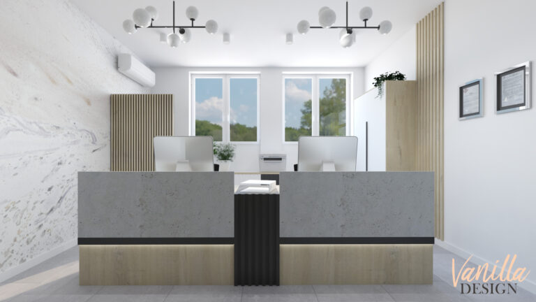 Projekt sali konferencyjnej i biura